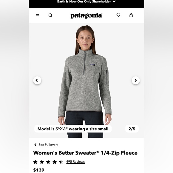 Patagonia Women’s Better Sweater 1/4 Zip Fleece size Small - Picture 2 of 10